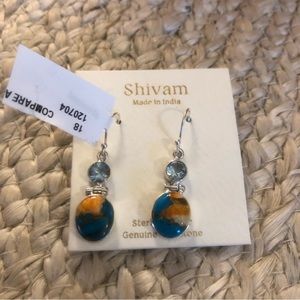 Sterling silver blue topaz earrings